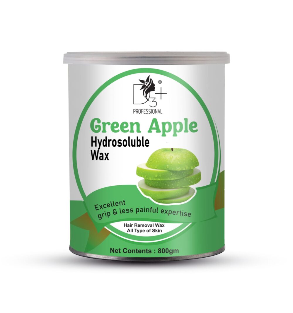 D3+ Professional Green Apple Hydrosoluble Wax 800 gm