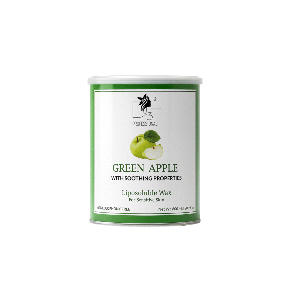 D3+ Professional Green Apple Liposoluble Wax With Antioxidants | 100% Colophony Free | For Sensitive Skin (800 ml)