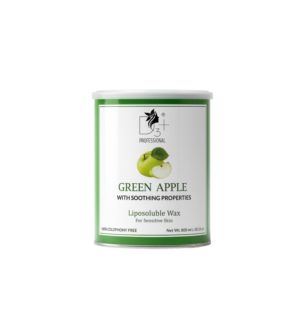 D3+ Professional Green Apple Liposoluble Wax With Antioxidants | 100% Colophony Free | For Sensitive Skin (800 ml)