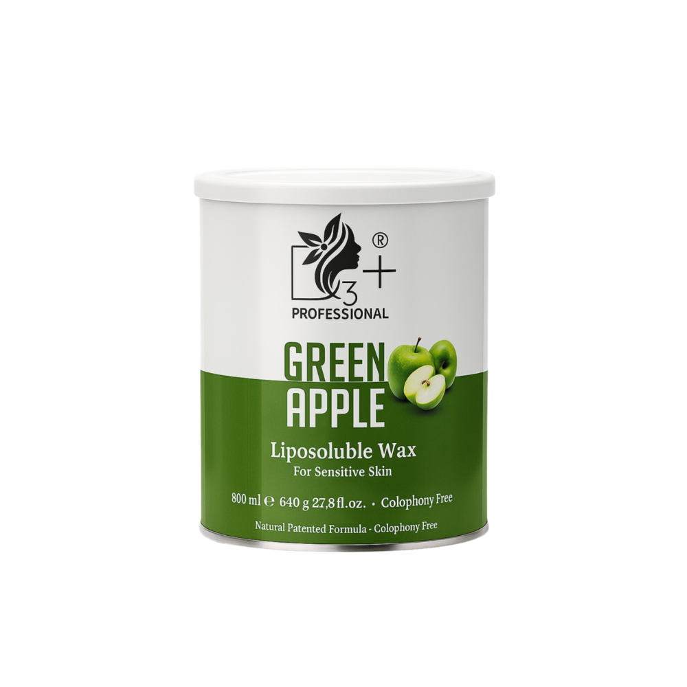 D3+ Professional Green Apple Liposoluble Wax With Antioxidants | 100% Colophony Free | For Sensitive Skin (800 ml)