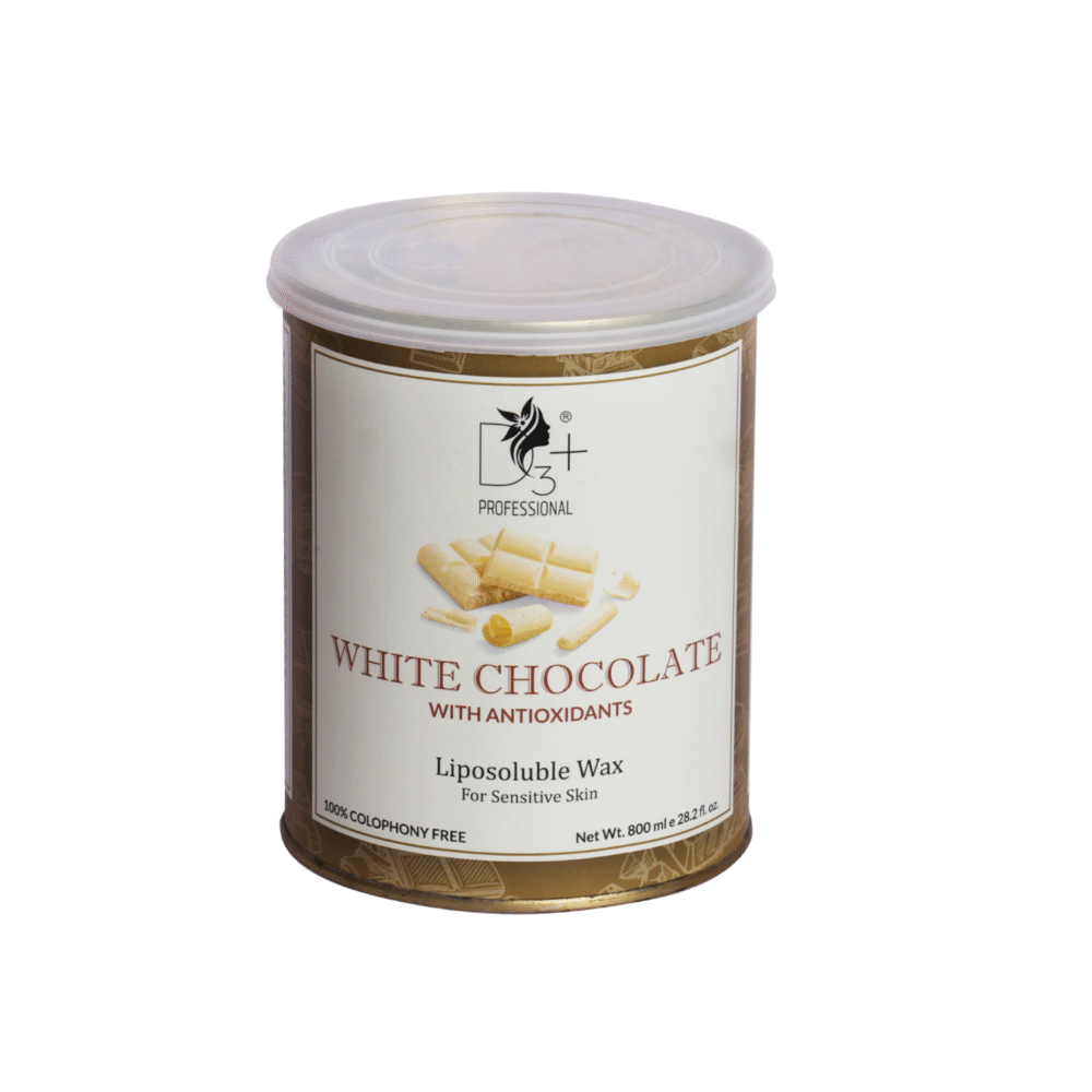 D3+ Professional White Chocolate Liposoluble Wax With Antioxidants | 100% Colophony Free | For Sensitive Skin (800 ml)