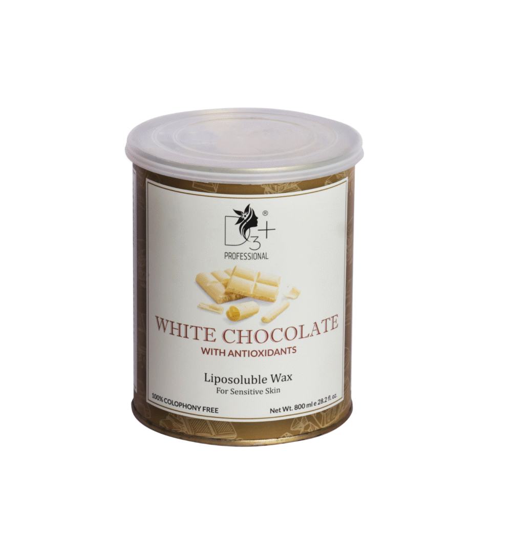 D3+ Professional White Chocolate Liposoluble Wax With Antioxidants | 100% Colophony Free | For Sensitive Skin (800 ml)